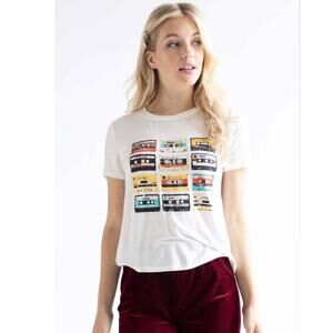 Ragstock Retro 80's Inspired Mix Tapes Graphic Tee Small/Medium